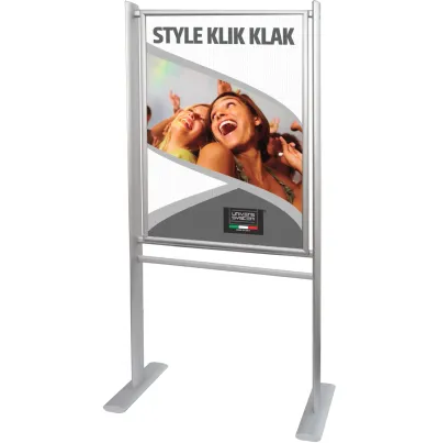 Espositore in alluminio con sistema Klik Klak